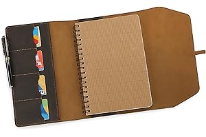 THEANTIQ The Antiq Refillable Leather Journal, XL Journal and Diary Cover, Planner Cover, Handbook Cover, Bible Cover, B5 Notebook Cover with Pen Loop, Card Slots and Passport/Boarding Pass Pocket (Brown)