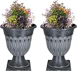 SG Traders Large Tampa Urn Plant Pot Stand Pack of 2 33x39cm UV Resistant