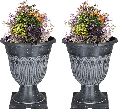 SG Traders Large Tampa Urn Plant Pot Stand Pack of 2 33x39cm UV Resistant