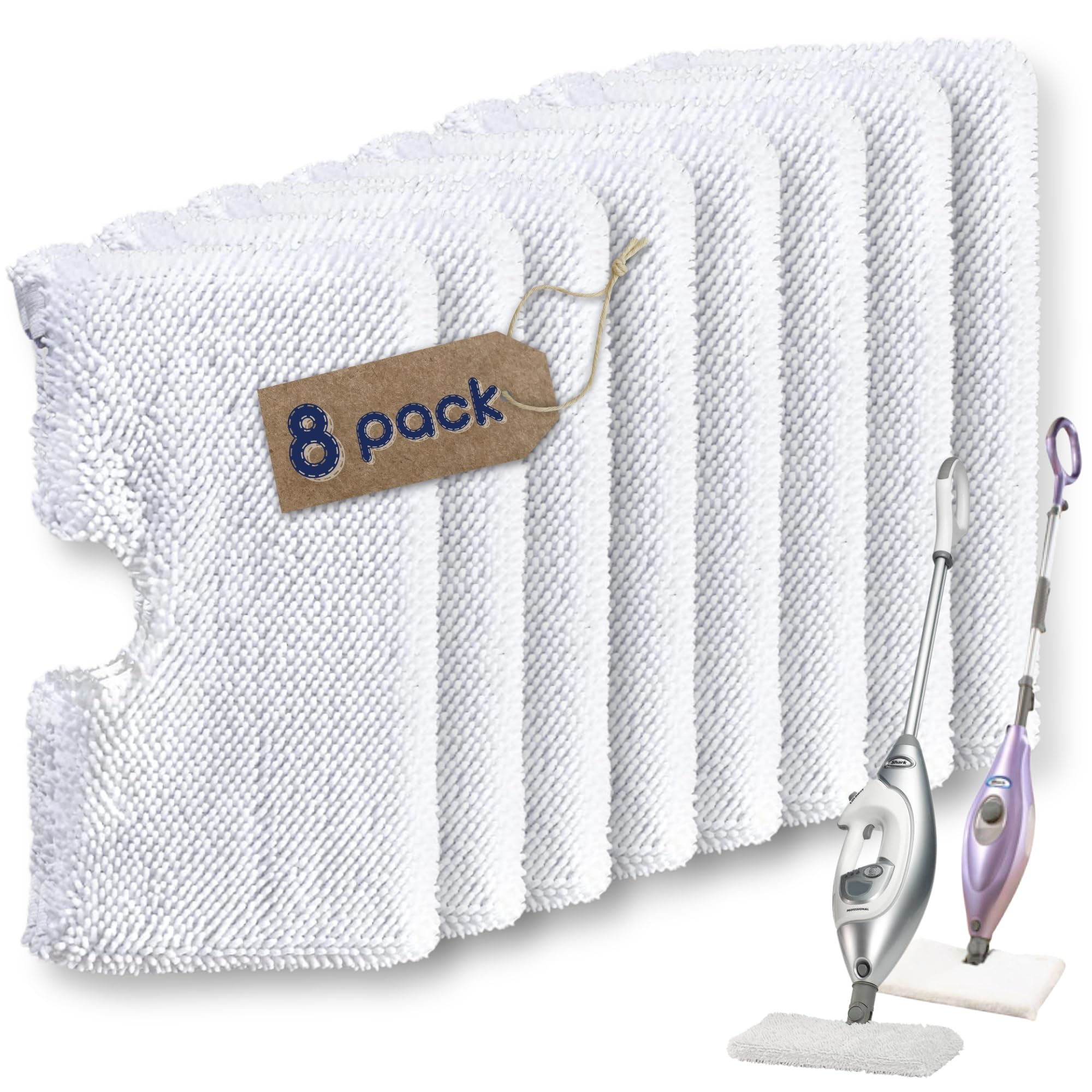 Photo 1 of F Flammi 8 Count Steam Pocket Mop Replacement Pads for Shark S3500 Series S3501 S3601 S3550 S3901 SE450 S3801CO S3601D S2901 S2902, Steam Mop Pads for Shark