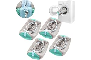 artgeeker Shoe Washing Machine Bag, Shoe Washing Bag for Sneakers, Reusable Laundry Shoe Bag for Washer and Dryer, Grey-A 4Pcs