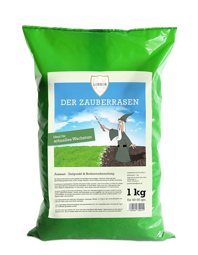 Original Linsor *Zauberrasen* 1kg Hochqualitativer schnellwachsender Rasensamen | Saatgut das ihrem Garten Qualität bietet | 