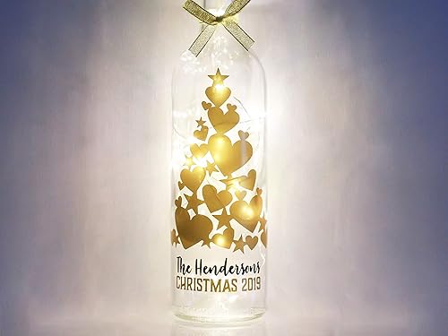Light Up Bottles Personalised Christmas Decorations Festive Gift
