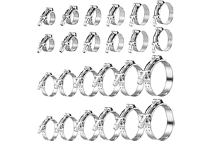 AKIHISA 24 Pack 12 Size T-Bolt Hose Clamps, Stainless Steel_304 Working Range 28mm-116mm for 0.75" -4'' Hose ID, Turbo Intake Intercooler Clamp for Automotive