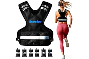 ExtreSpo Adjustable Weighted Vest for Women and Men, 4-10lb/11-20lb/20-32lb Weight Vest with 6 Ironsand Weights, Body Weight 