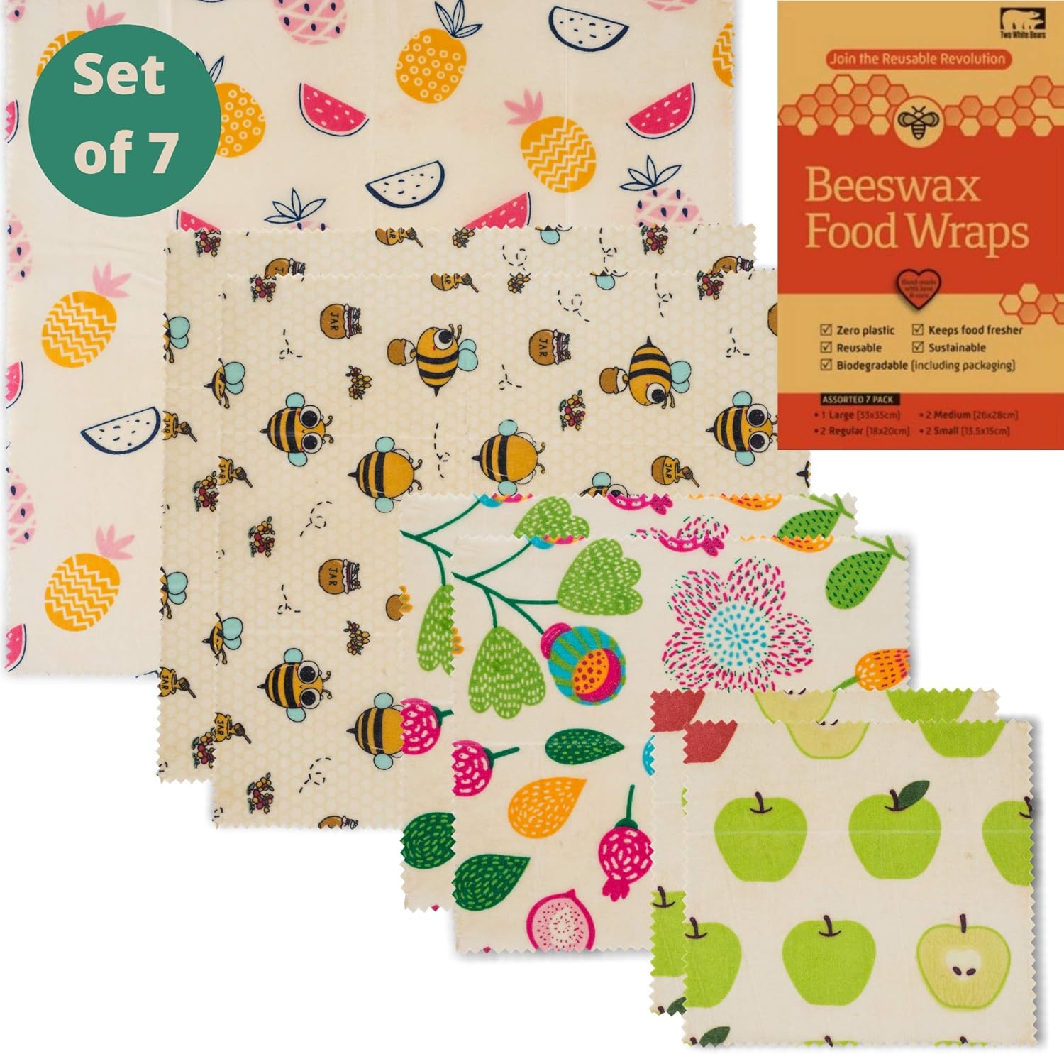 Beeswax Wraps Set of 7