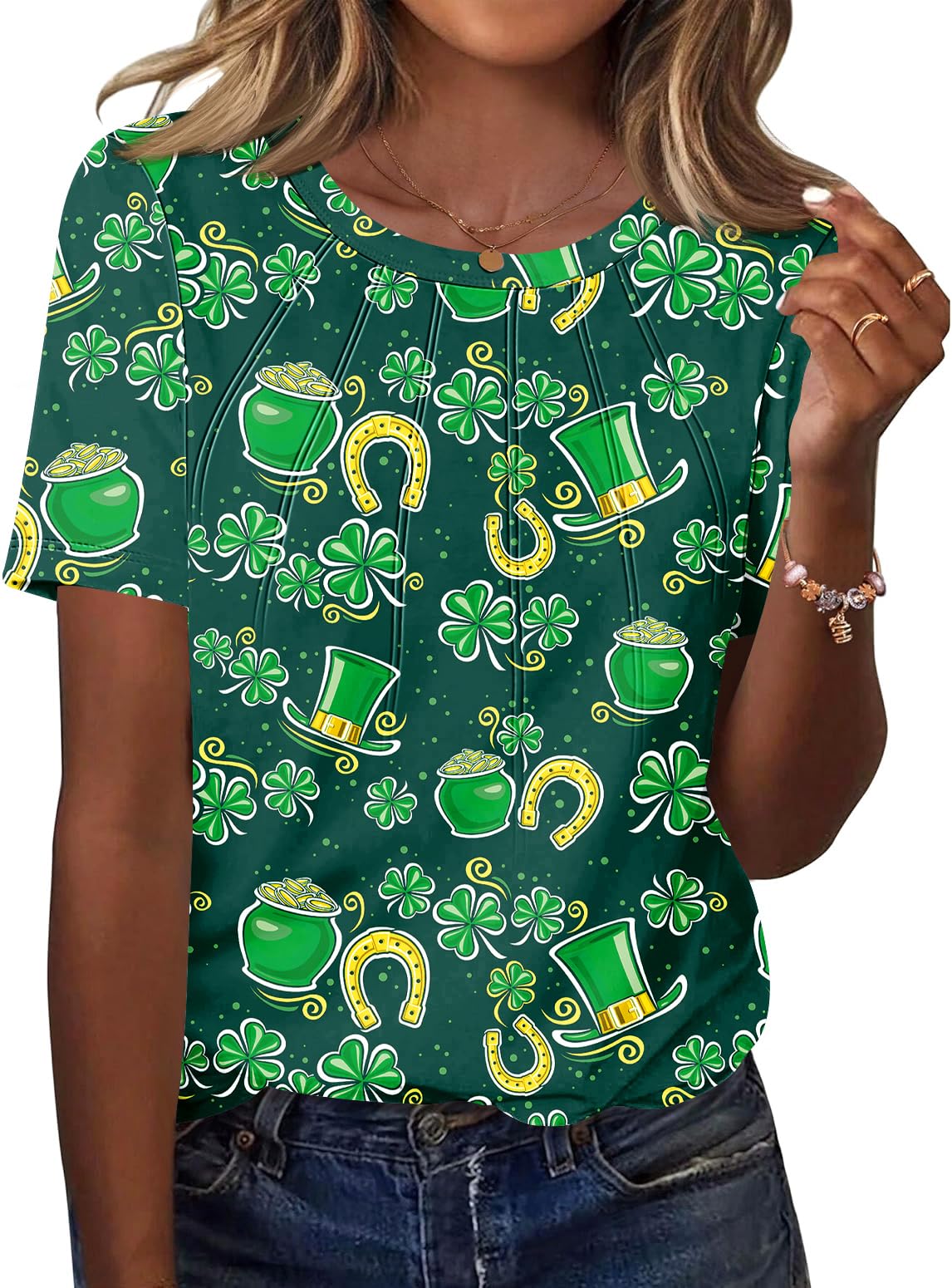 Kistore Womens Fashion Plus Size Short Sleeve Crew