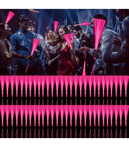 30 Pack LED Fiber Optic Wands - Light Up Glow Sticks With 3 Flashing Modes