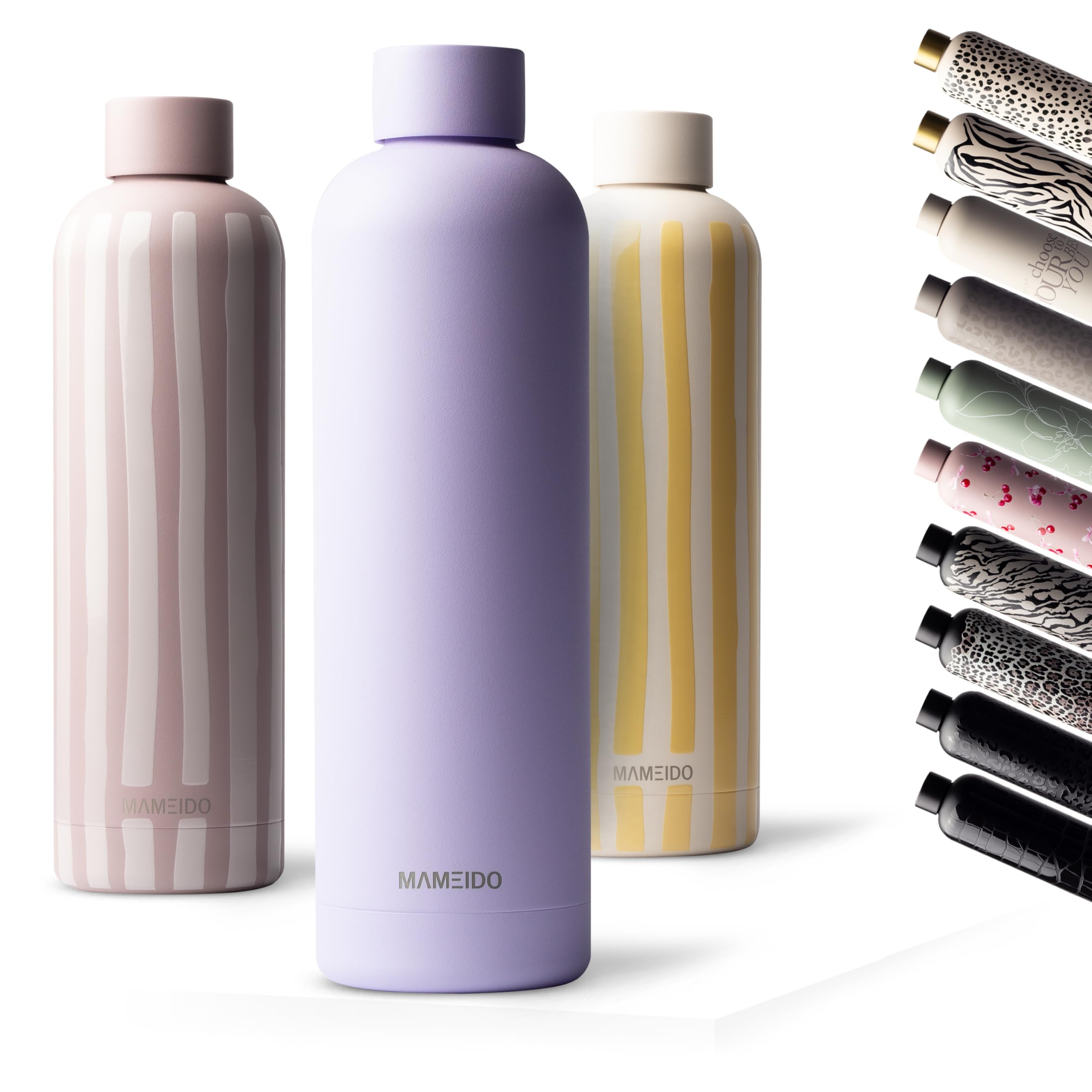 MAMEIDO Insulated Water Bottle 750 ml, Leak-Proof 18/8 Stainless Steel Thermo Flask, Suitable for Carbonated Drinks, BPA-Free (Lavender Haze)