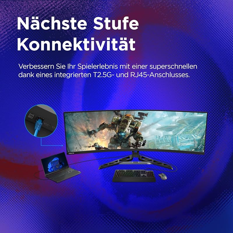 R45w-30 Gaming Monitor | 44,5 Zoll |DQHD| 5120x1440 | 165Hz | 450 nits | 1ms Reaktionszeit | HDMI | DP | AMD Radeon FreeSync | schwarz