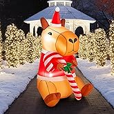 Shappy 6FT Capybara Inflatable Christmas Decoration - Large Blow Up Yard Decor with Built-in LED Lights, Cute Outdoor Indoor Xmas Display for Lawn, Garden, Party