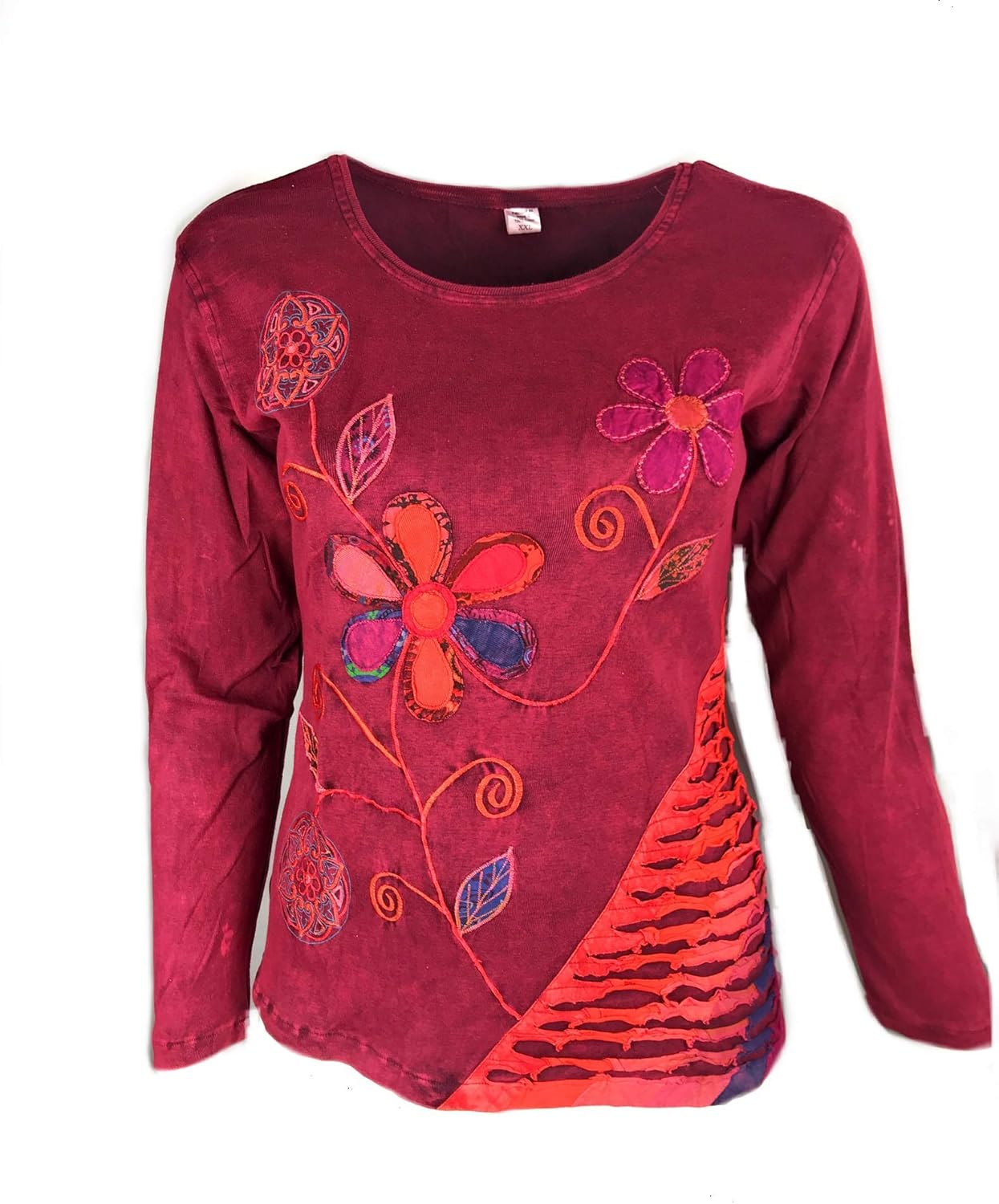 lange t-shirt jurk met split | fel roze