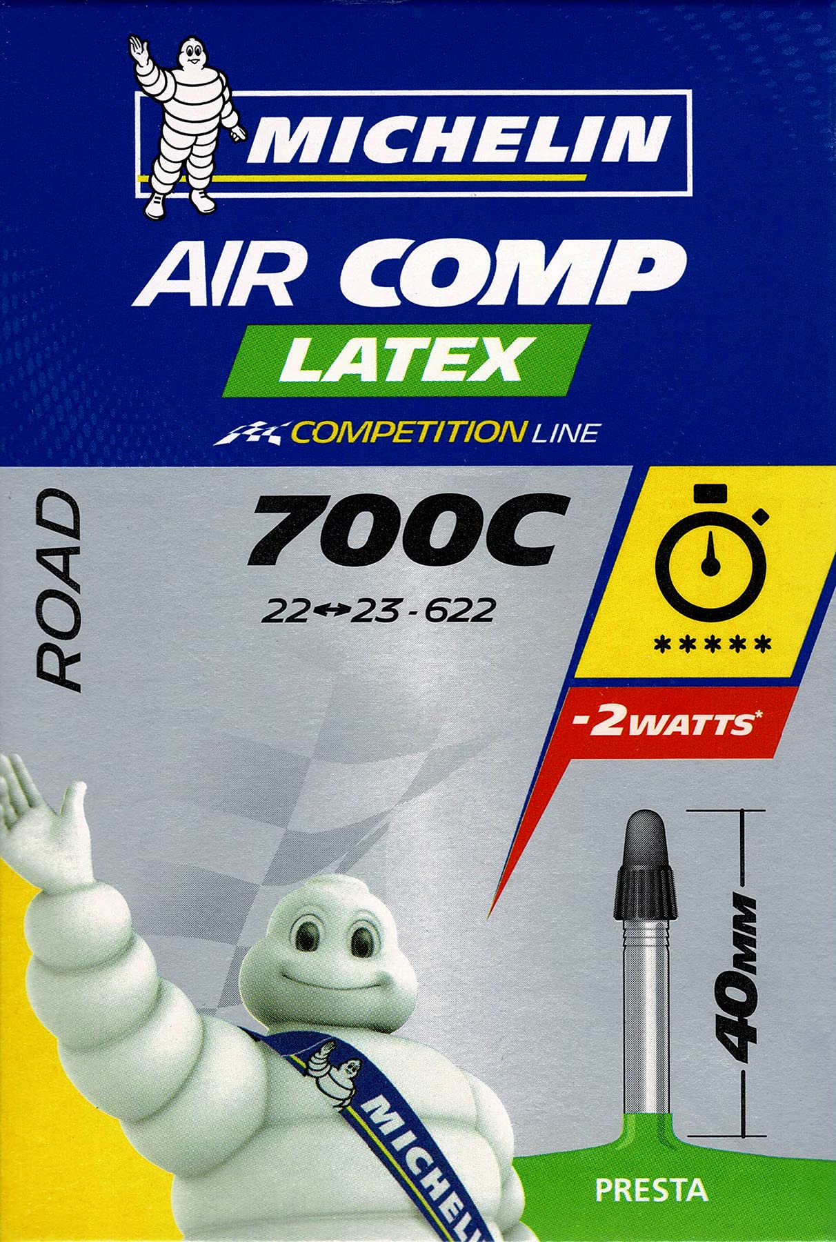 TUBE AIRCOMP LATEX 700C (622mm) 22-23mm PRESTA (40mm)