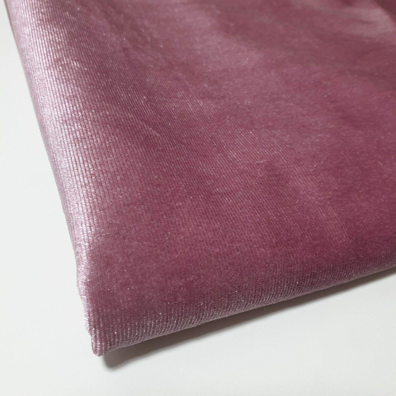 Luxurious Plain & Printed Soft Stretch Velvet Fabric – Premium Dressmaking, Upholstery & Home Décor Material | 58" (150cm) Wide | Sold in Pre-Cut Lengths (Mauve, 1 Meter)