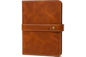 THEANTIQ The Antiq A5 Leather Notebook Cover, Refillable Journal Cover with Pen Loop, Leather Composition Notebook Cover, Leather Planner Case, A5 Leather Bible Cover, 15x21 cm Vintage Leather Diary Sleeve