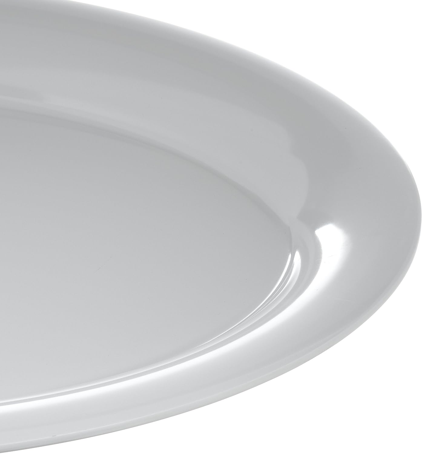 Carlisle 4441202 Designer Displayware Melamine Wide Rim Oval Platter, 21" x 15", Melamine, White: Industrial & Scientific
