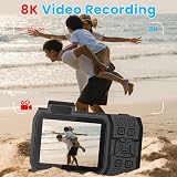 fohoa Upgraded 8K 70MP Underwater Camera 32GB Card 33FT Waterproof Digital view 3