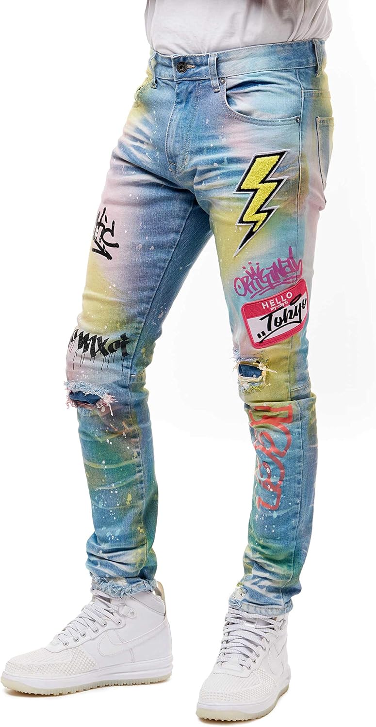 jeans with paint