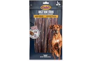 Cadet Bully Hide Sticks for Large Dogs – All-Natural Beef Pizzle, High Protein, Low Fat, Long-Lasting, Grain & Rawhide-Free Dog Chews for Aggressive Chewers, Large (8 Count)