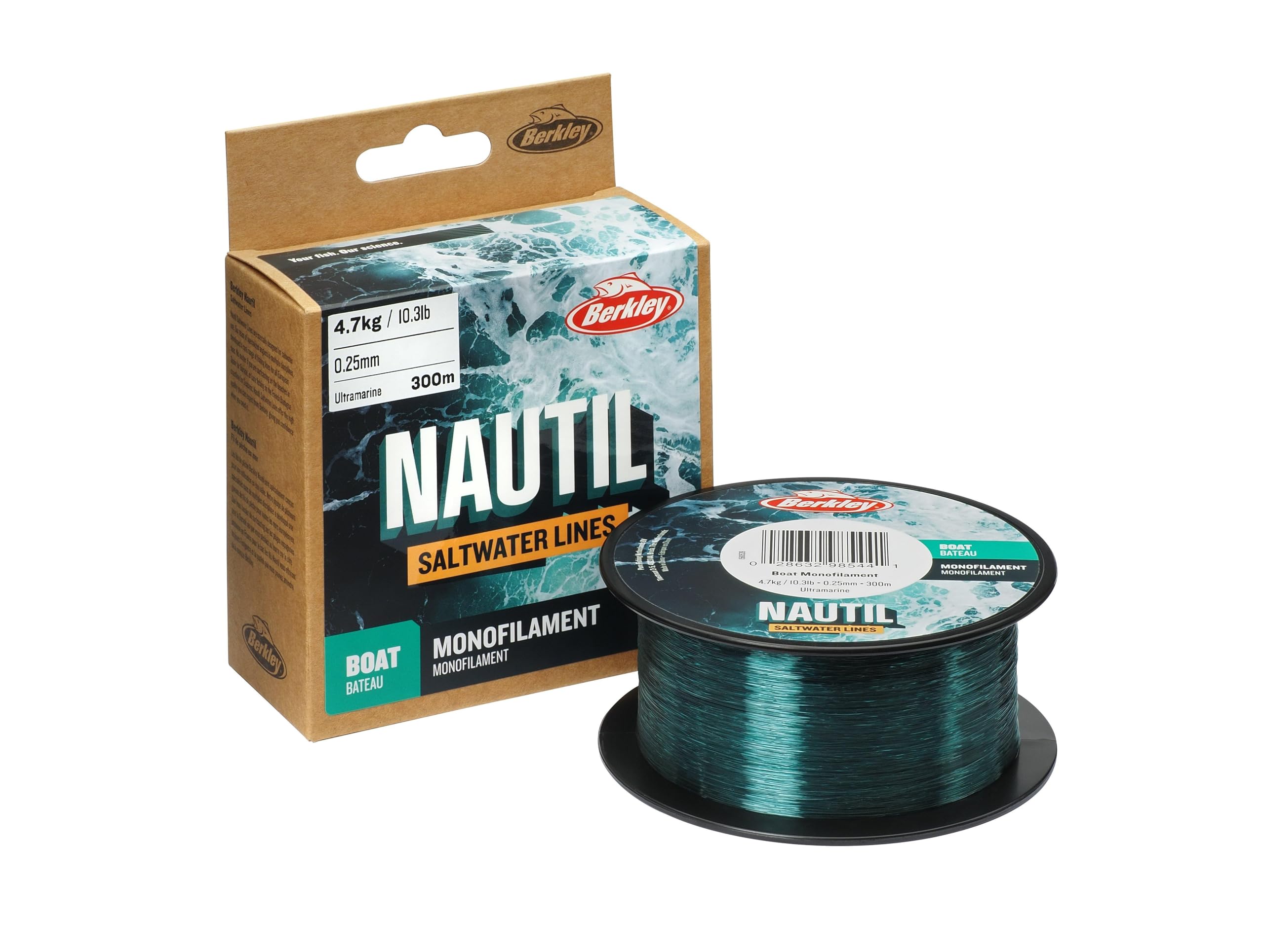 Berkley Nautil Boat Monofilament Fishing Line | Ultra-Strong, Low Memory Mono for Saltwater & Freshwater | Durable, High Abrasion Resistance & Superior Knot Strength |0.45mm | 31.2lb|600 m