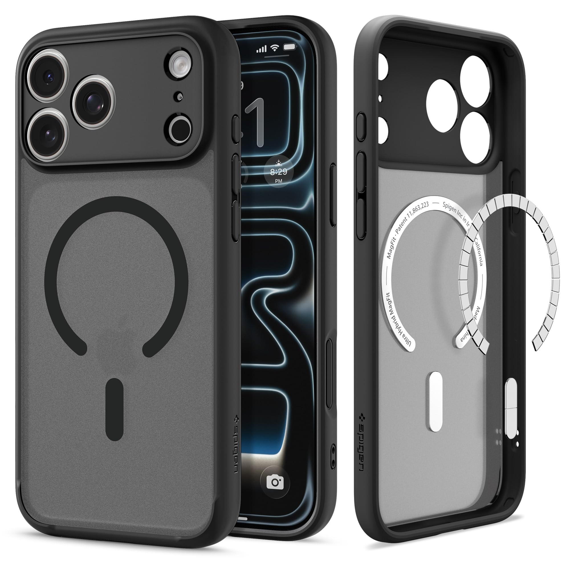 Photo 1 of Spigen for iPhone 17 Pro Max Case, Ultra Hybrid MagFit [TPU Covered Camera Control] [Anti-Yellowing] [Compatible with Magsafe] - Frost Black