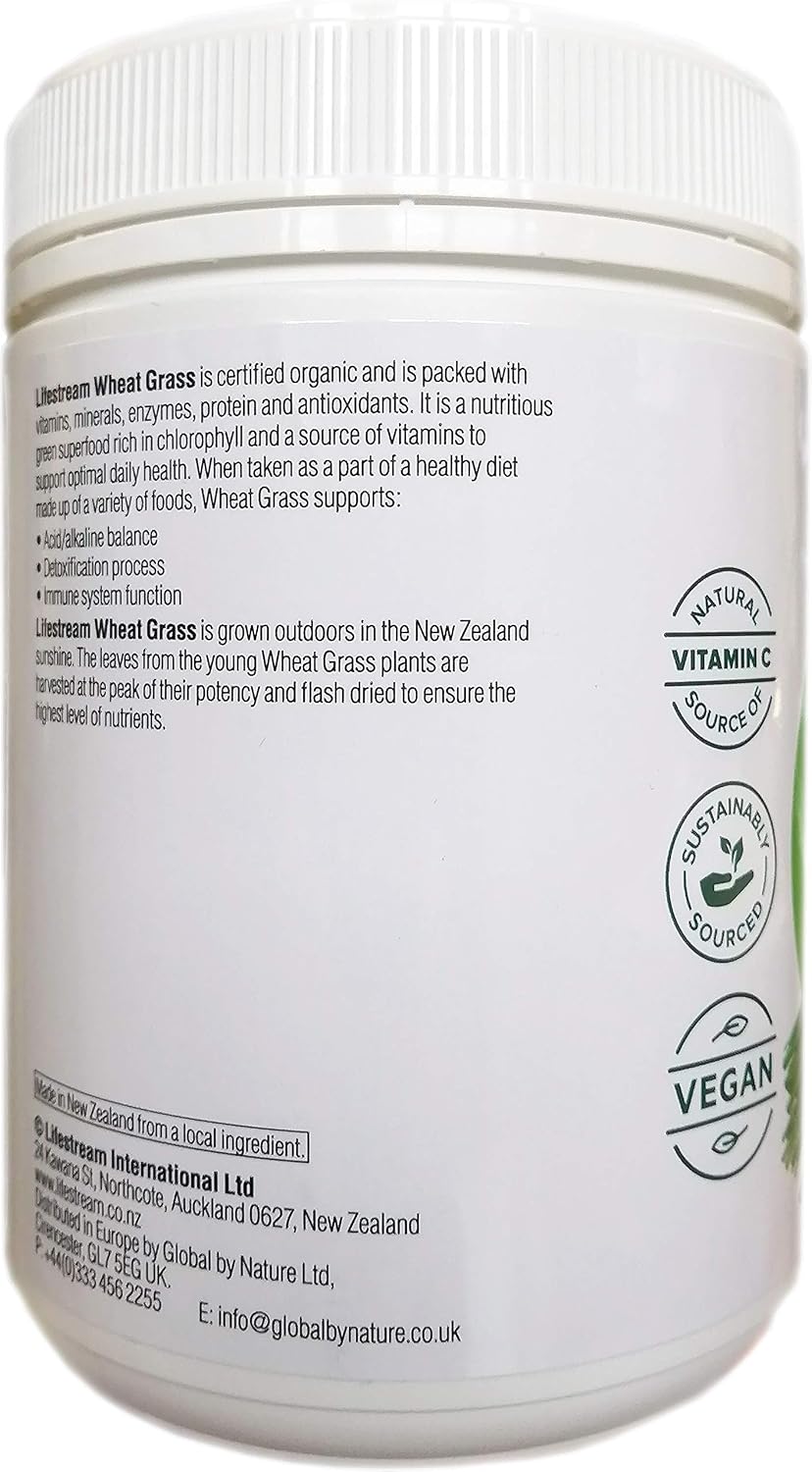 Certified Organic Wheat Grass Powder 250g, Alkalising and Detoxifying, Detox, Immune System, Vegan, No Added Dairy, Soy - Image 4