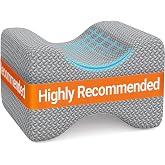 BlissTrends Memory Foam Knee &amp; Leg Pillow for Side Sleepers, Grey, Large | Ergonomic Supports Knees, Legs, Hips, Back and Spinal Alignment for Side Sleeping and Pregnancy, Removable Washable Cover