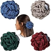 Cinaci 4 Pieces Big Rose Flower Hair Claws Clips with Strong Hold Floral Bun Updo Hair Clips Barrettes Accessories for Women Girls