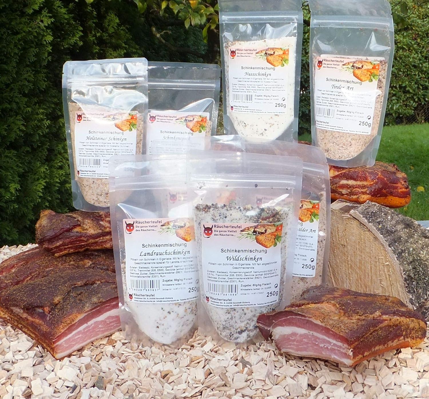 Raucherteufel Schinken Mischung Lachsschinken 250g Amazon De Garten