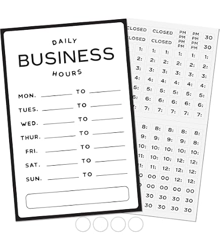 2 Pack Store Hours Sign Stand - 8x12" PVC Operation Sign Holder With Self-Adhesive Backing