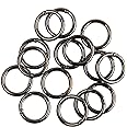 JWBIZ 15pcs Trigger Spring O Rings Round Carabiner Clip Snap for Keyrings Buckle, Bags,Purses (Gun Black, 1 inch)