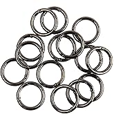 JWBIZ 15pcs Trigger Spring O Rings Round Carabiner Clip Snap for Keyrings Buckle, Bags,Purses (Gun Black, 1 inch)