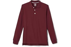 French Toast Boys Pique Polo School Uniform Shirt with Long Sleeves for Boys and Girls