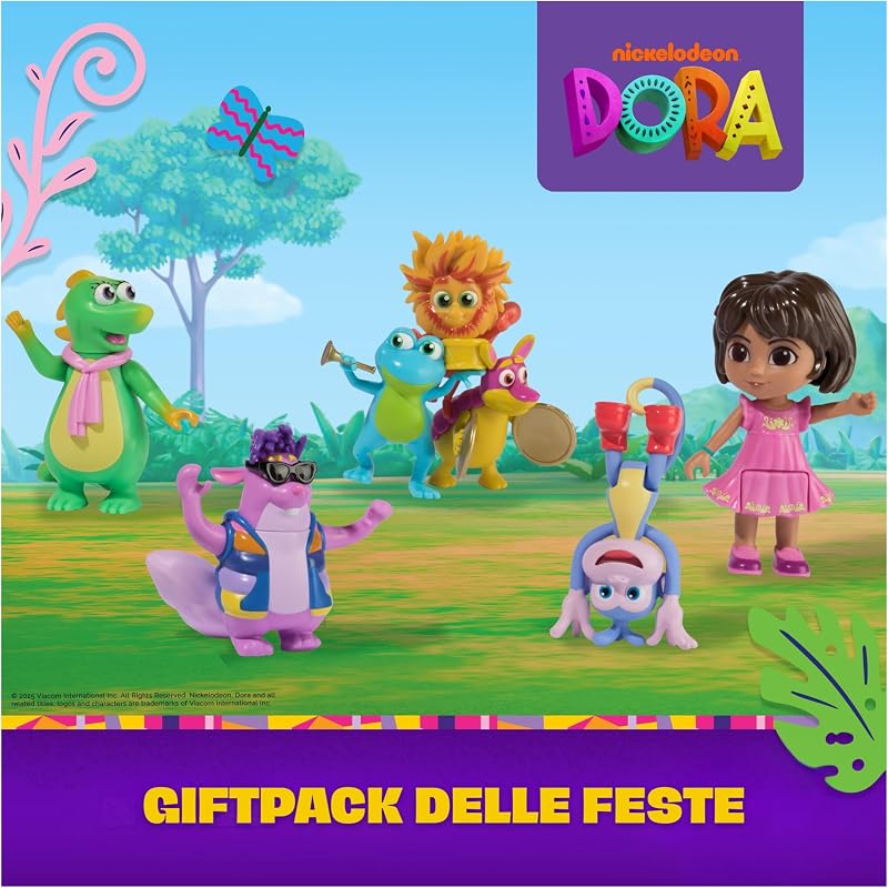 l'Esploratrice, Confezione Regalo Fantastici Amici con Boots, Tico, Isa e il Trio delle Feste, Personaggi Giocattolo, Giocattoli per Bambine e Bambini, 3+ Anni