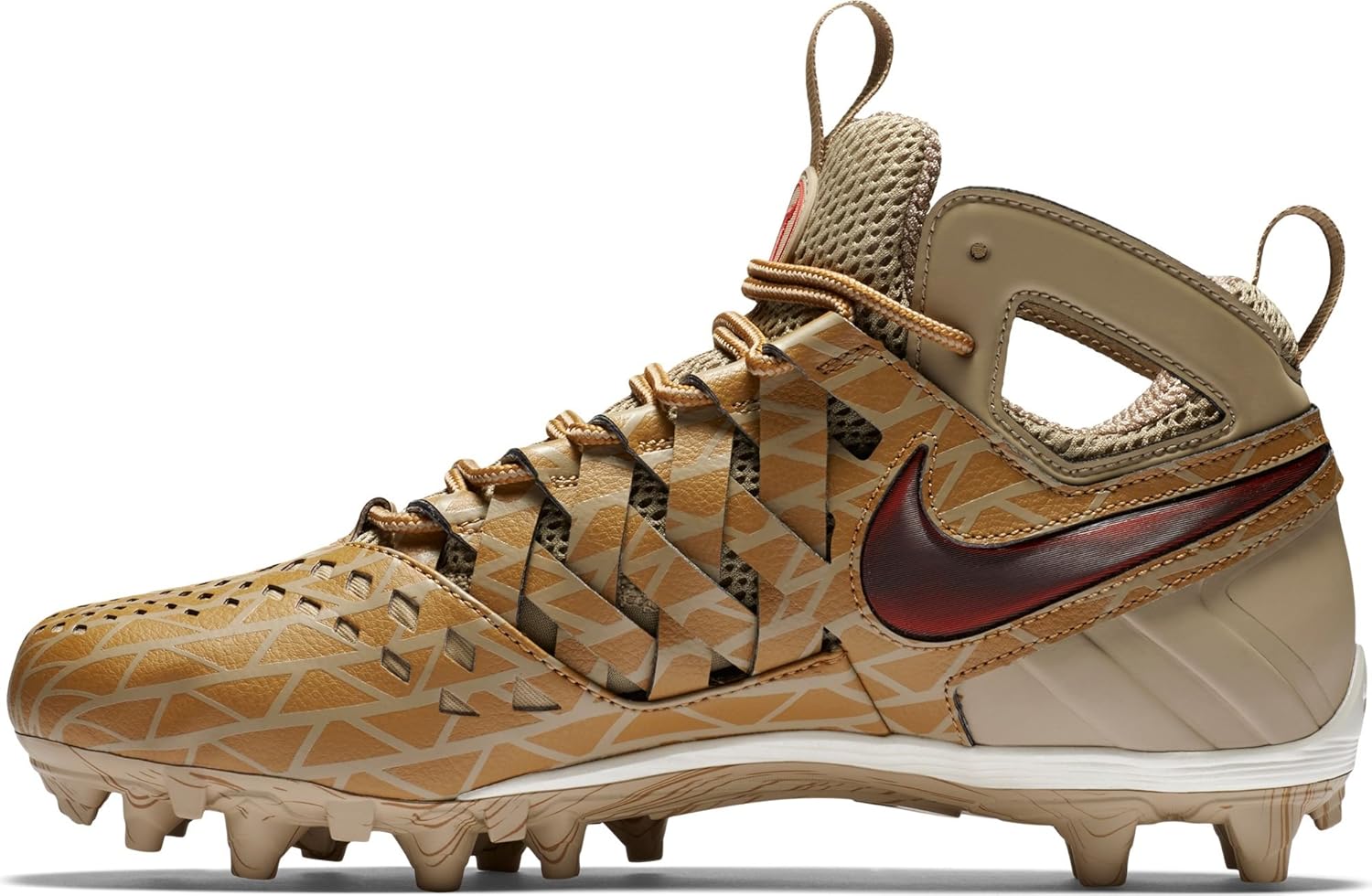Choose Size Nike New Huarache V Lacrosse Elite Cleats Khaki/Beige/Red