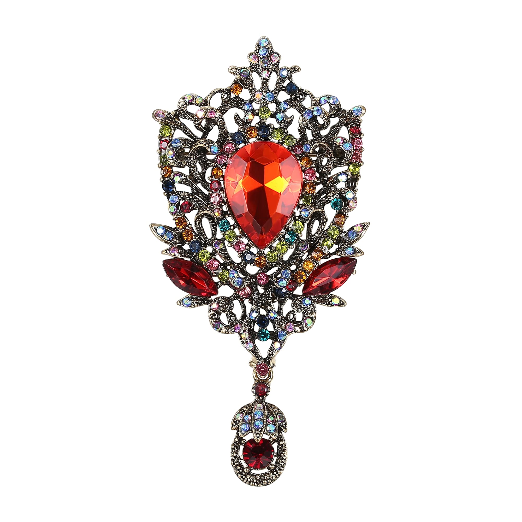 COLLECT COLLECT Women's Brooch Rhinestone Red