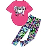 Gaupafmb Girls Clothes, Teen Girl Clothes Sweetie-Girl Print Short Sleeve Tops Tie Dye Long Pants 2 PC Sweatsuits Set 6-14