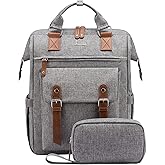 LOVEVOOK Laptop Backpack for Women Work Travel Teacher Commuter Backpack Business Computer Bag Doctor Nurse Bags College Backpack Purse Laptop Bag, Casual Daypack, 15.6 Inch, Grey