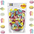 Bubs Swedish Candy Mix (1 LB) Assortment Bag – Tutti Frutti, Dizzy Skull, Banana, Strawberry Pomegranate, Cool Fruity Pear & Big Sour Skull – Sweet & Sour Swedish Gummies – Imported from Sweden & Packed in a Svenska Imports bag.