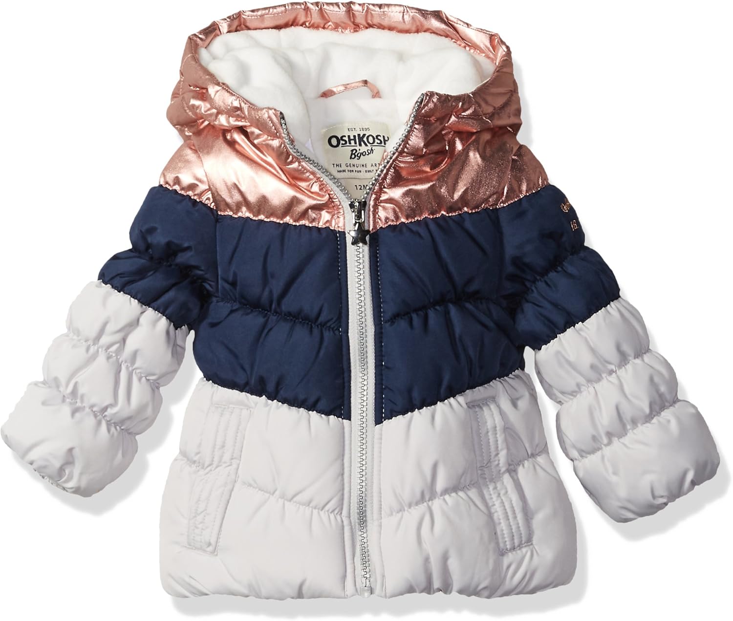 OshKosh B'Gosh Girls' Perfect Colorblocked Heavyweight Jacket Coat: Clothing