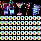 50 Pcs Light Up Coasters for Drinks, Colorful LED Coasters Sticker Lights, LED Bottle Lights for Liquor Bottles,Home Bar,Club,Party,Wedding Decor