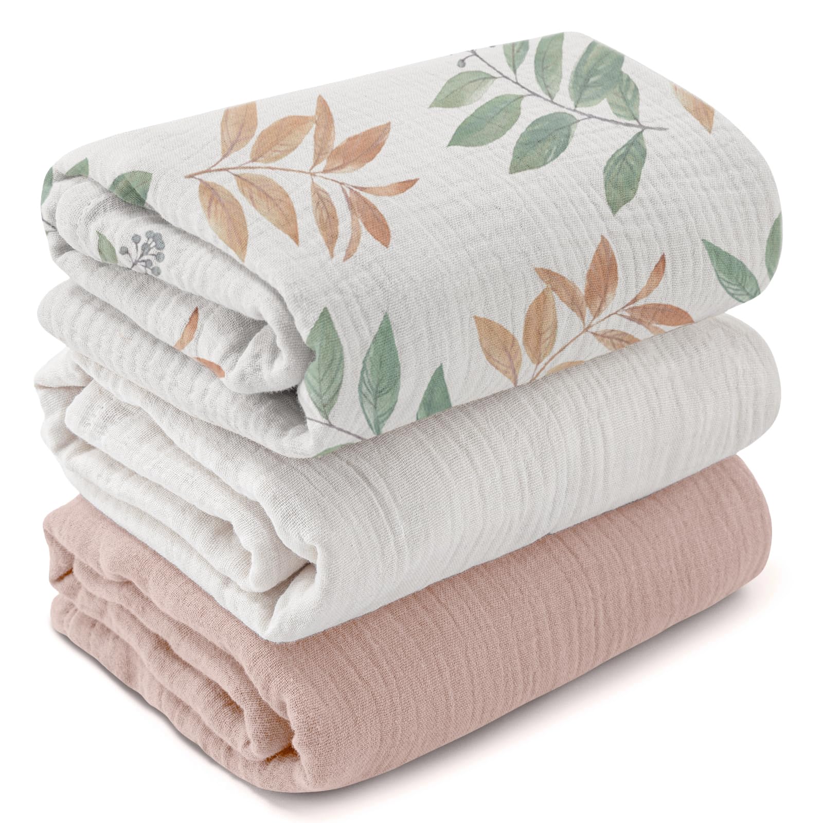 Muslin Swaddle Blankets for Newborn, 3 Pack