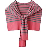 Women’s Knitted Sweater with Sleeves Wrap Scarf Lightweight Striped Shawl Cardigan Cape Wraps Over the Shoulder Sweaters