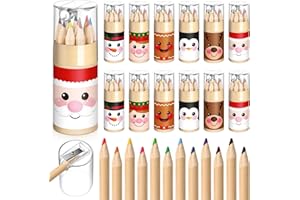Humyoun 12 Set Operation Christmas Gift Mini Drawing Colored Pencils Bulk with Sharpener for Kids 3.5" Small 12 Colors Travel Colored Portable Pencil for Xmas Students Adults Art Painting Classroom