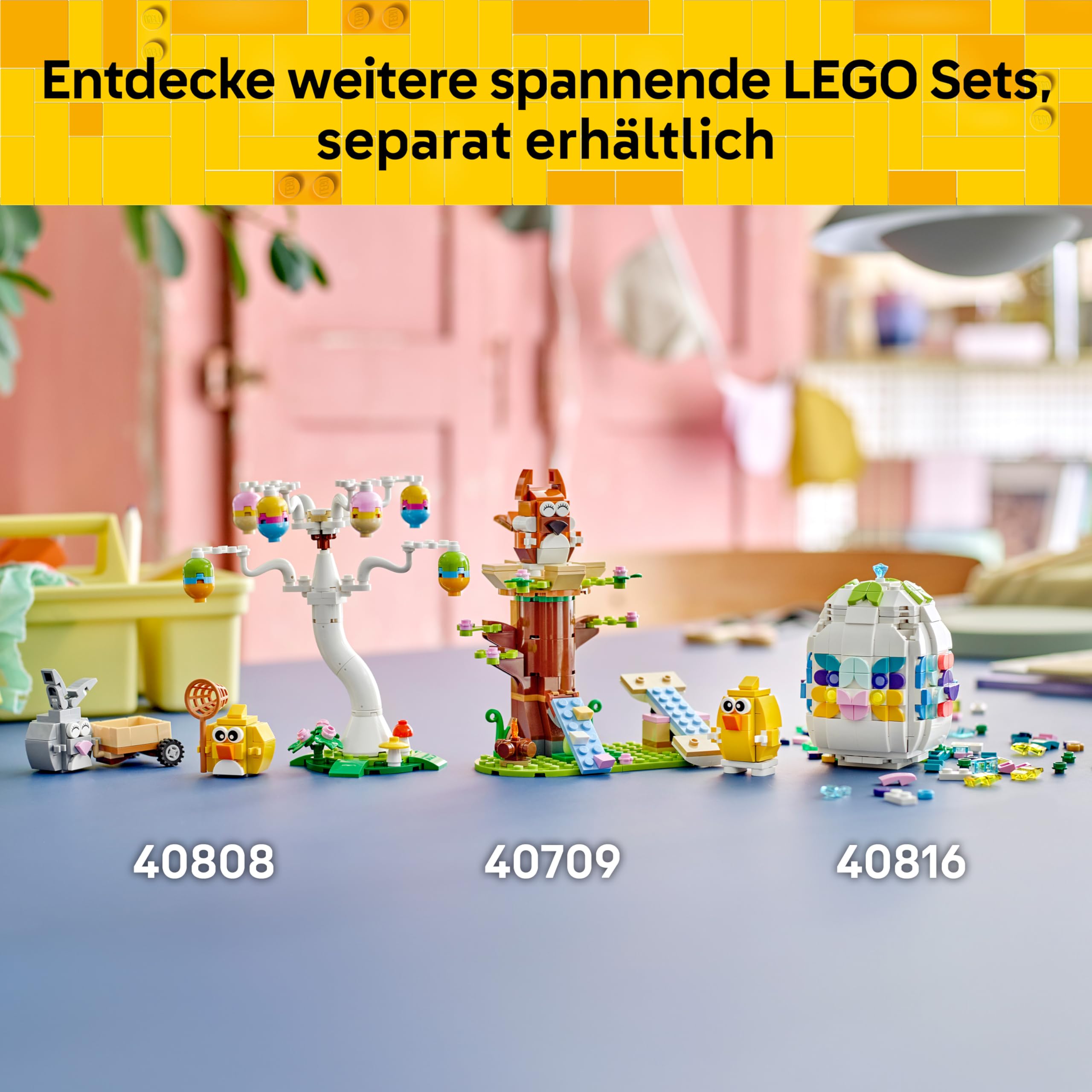LEGO Osterhase und Ostereiersuche - Kinderspielzeug mit Hasen & Vogel Tierfiguren - Mit Baum & Wagen - Kreatives Konstruktionsspielzeug - Geschenk für Mädchen & Jungen ab 8 Jahren - 40808 8