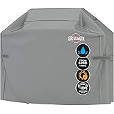 Grillman Grill Cover, BBQ Outdoor Grill Covers, Charcoal, Gas Grills, Waterproof, Rip-Proof, Weather-Resistant, Anti-UV, Barbecue Cover for Weber, Genesis, Charbroil, Nexgrill, etc (Gray, 58 Inch)