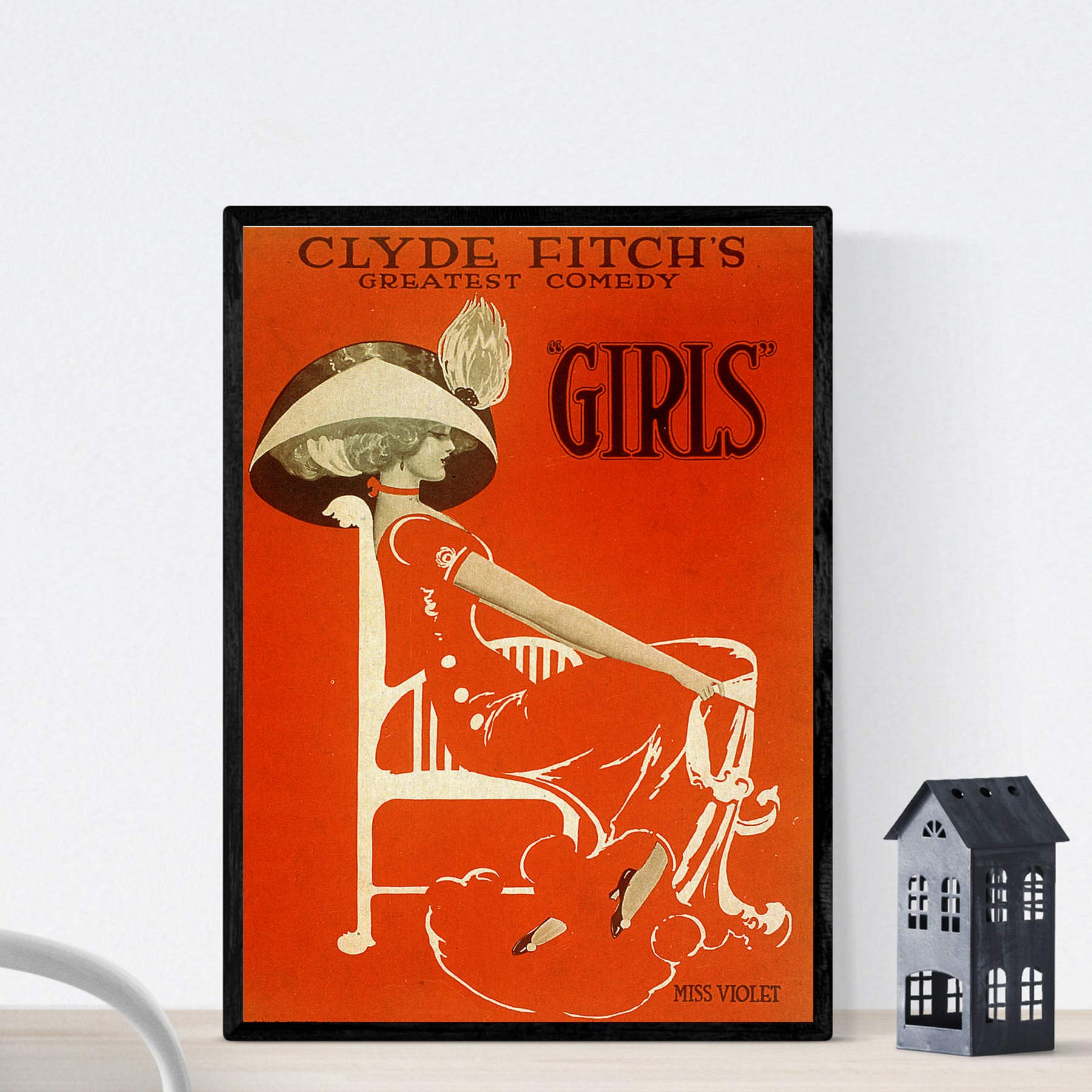 Nacnic Vintage poster. Vintage Broadway Girls Poster. A4 size with frame