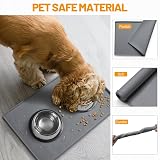 Hubulk Dog Feeding Mat 24x16 0.5in Grey Silicone Waterproof Non-slip view 5