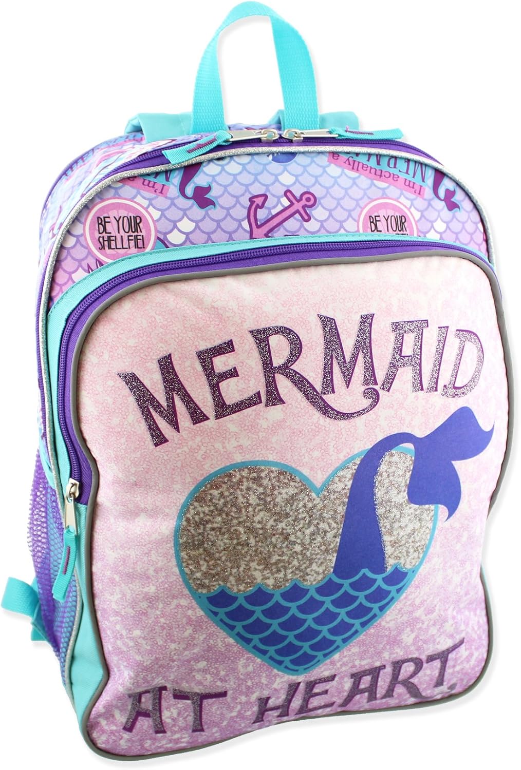 blue and purple backpack
