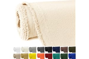 GeeComfy Waterproof Canvas Fabric by The Yard 58" W 600D Upholstery Polyester Material Indoor Outdoor Water Resistant Fabric for Chair Cushion Furniture Cover Sewing DIY Cloth, 1 Yard Pale Yellow